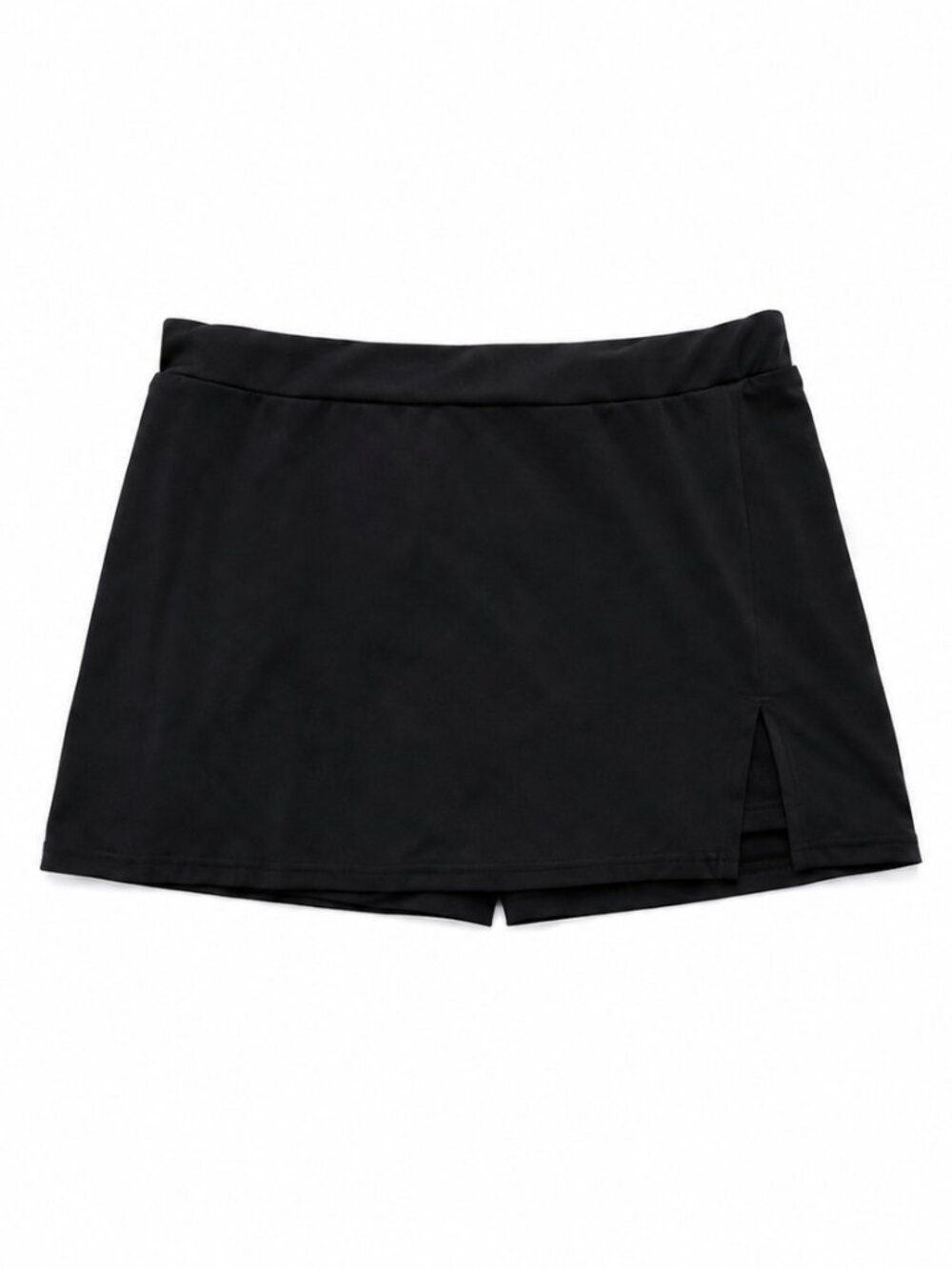 Black Mini Skort Stretch Side Slit Shorts Size M
